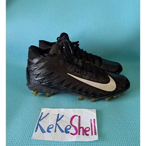 Nike Size 8 Mens Alpha Menace Pro Mid Football Cleats Black Silver - Picture 1 of 12